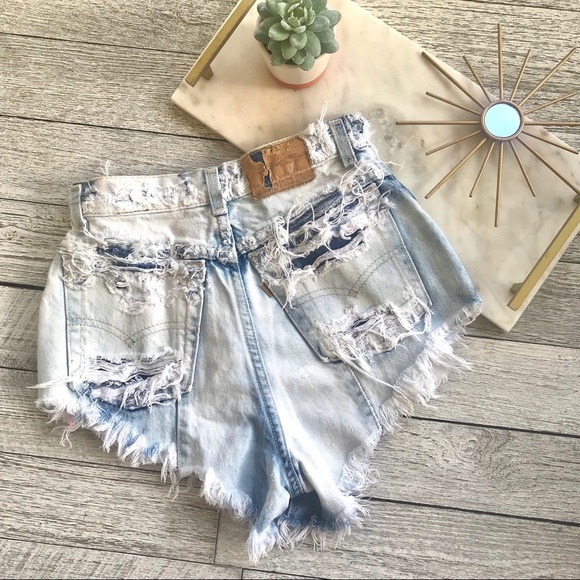 Levi's Pants - Vintage Levi's destroyed denim shorts
